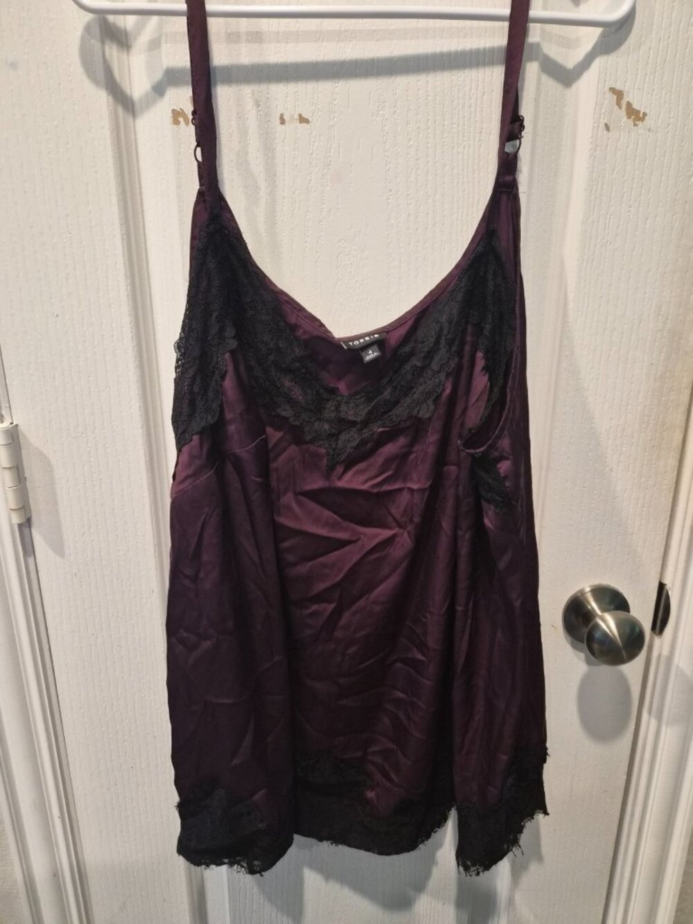 Torrid Deep Purple Satin Lace Trim Cami Tank Top Size 4 Plus Size 4X